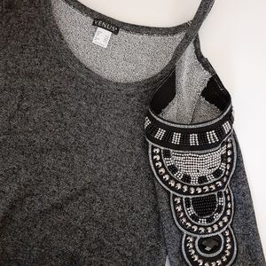Venus heavily embellished cold shoulder sweater